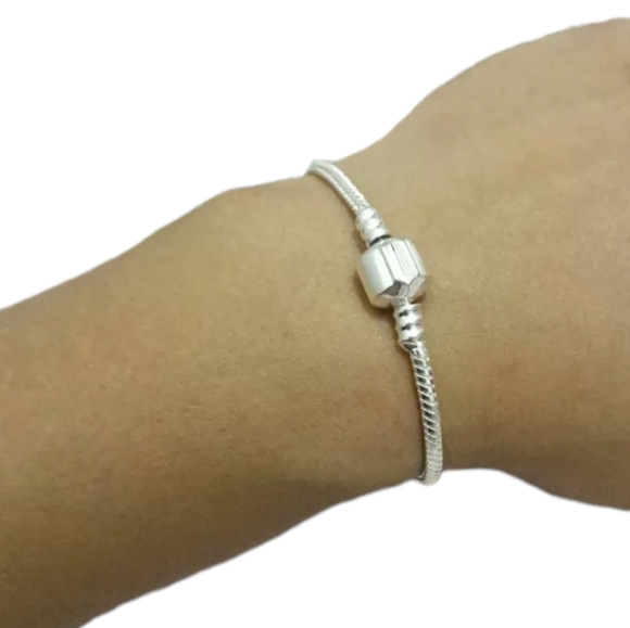 NEW! 925 Sterling Silver Snake Charm Bracelet for Women - Picture 3 of 4